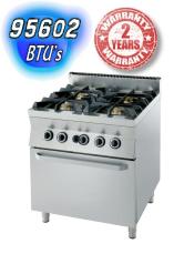E-LUX CK1600 Heavy Duty 4 Burner Commercial Oven 