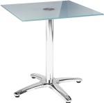 Lemon Alu-Table Square Dining Table (4-Star Base) With Glass Top