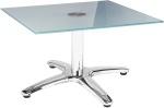 Lemon Alu-Table Square Coffee Table (4-Star Base) With Glass Top