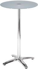 Lemon Alu-Table Round Poseur Table (4-Star Base) With Glass Top