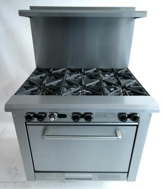 Elux 6 Burner American Range Heavy Duty Natural Gas Oven CK