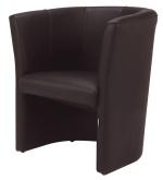 Frovi C3008 Tub Chair Upholstered In Black Leather Face