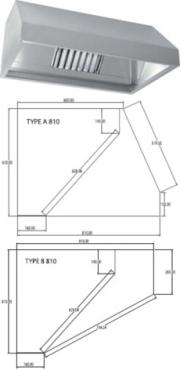 Parry 810mm Deep Commercial Extraction Canopies
