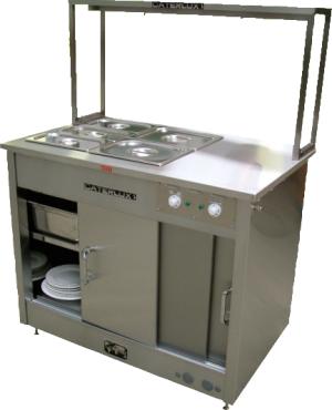 Caterlux Atlas Part Plain / Part Bain Marie Hot Cupboard
