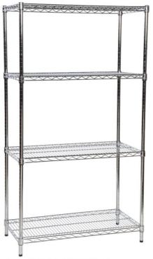 Eclipse 4 Tier 1625mm High Chrome Racking With Wire Shelving