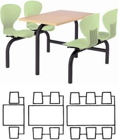 Lemon Eco-Unit Heavy Duty Single Entry Fast Food Seating