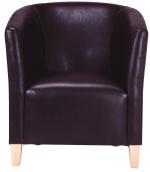 Frovi FR729 Tub Chair With Solid Beech Frame In Black Faux Leather