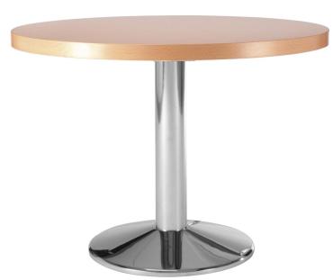 Frovi Wedge Chrome \b{Deep} Round Dining Table