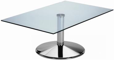 Frovi Wedge Chrome \b{Glass} Square / Rectangular Dining Table