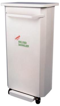 Enclosed Mobile Sack Holder With Lid - L5350