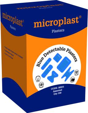 100 Blue Detectable Plasters in a Box L5675