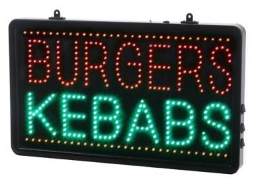LED Light Up Burgers & Kebabs Sign LD020