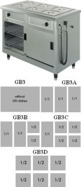 Lincat GB3 Static Hot Cupboard With Bain Marie Top
