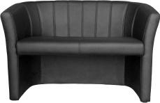 Lemon LM3009 2 Seater Tub Chair In Black Faux Leather
