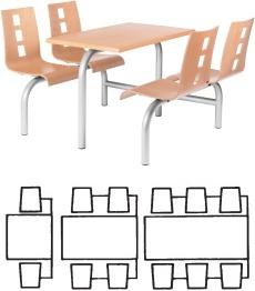 Frovi Matrix Heavy Duty Single Entry Fast Food Seating