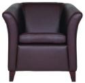 Frovi RE101 Amchair Upholstered In Soft Dark Brown Hide
