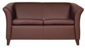 Frovi RE102 2-Seater Settee Upholstered In Soft Dark Brown Hide