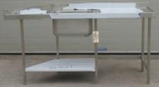 S/S Angled Sink Unit + Void For Dishwasher On RHS - RET417