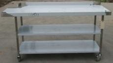 S/S Wall Table. Rear LH Corner Cut Out. Double Undershelf - RET420