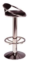 Frovi S130 Swivel Bar Stool With Seat In Faux Black Leather