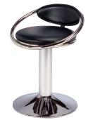 Frovi S135 Low Swivel Bar Stool With Seat In Faux Black Leather