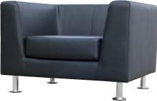 Frovi T6001/FB Box Square Single Seater Chair In Upholstered Fabric