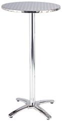 Frovi WA5-4 Aluminium Poseur Table With Stainless Steel Top (4-Star Base)