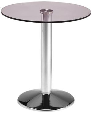 Frovi Wedge Chrome \b{Glass}  Round Dining Table