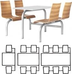 Frovi Zero Heavy Duty Single Entry Fast Food Seating