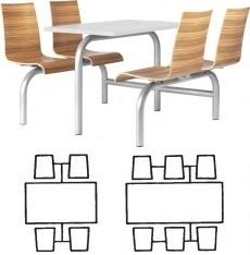 Frovi Zero Heavy Duty Double Entry Fast Food Seating