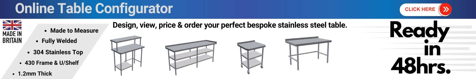 Stainless Steel Table Configurator