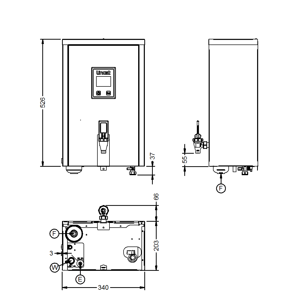 Lincat M7F 8 Litre FilterFlow Wall Mounted Automatic Water Boiler
