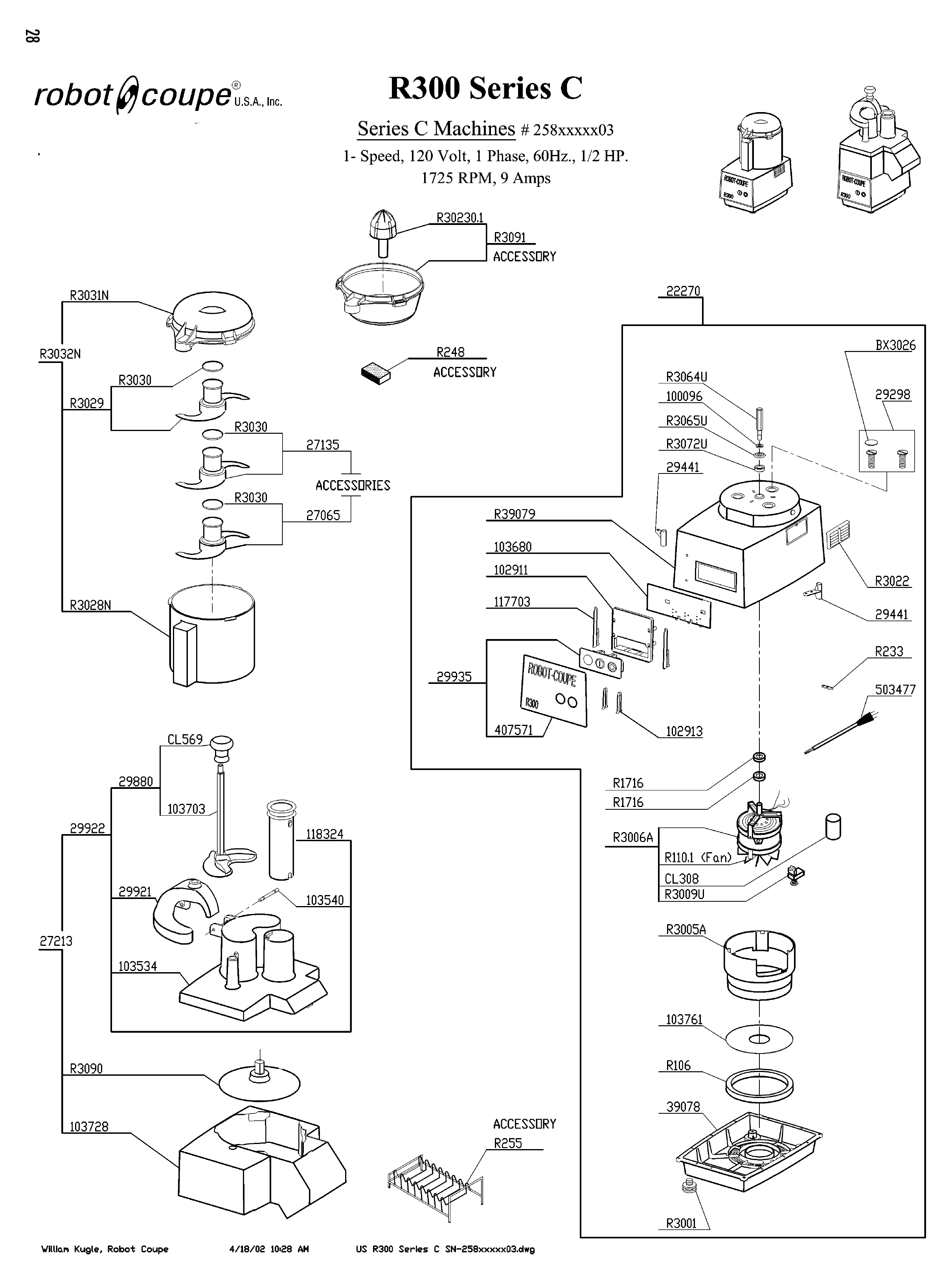 Robot Coupe R301 3.7 Litre Single Speed Food Processor