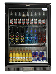 Cater-Cool CK0500LED Single Door Black Bottle Cooler With LED Lighting - 900mm.