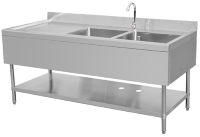 Cater-Wash Flat Pack Stainless Steel Double Sink With Right Hand Drainer - CK8181 