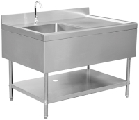 CK8120 Flat Pack Stainless Steel Single Sink With Left Hand Drainer W1200 x D700mm