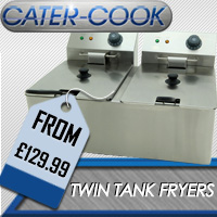 Cater-Cook CK8303 Twin Tank 8ltr Electric Counter Top Fryer 