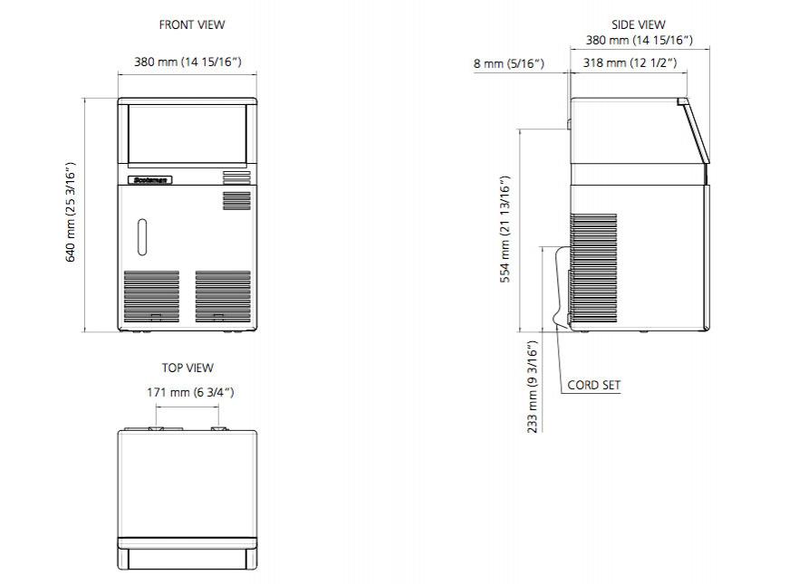 Scotsman ACM25Marine 'Manual Fill' self Contained Ice Maker Production