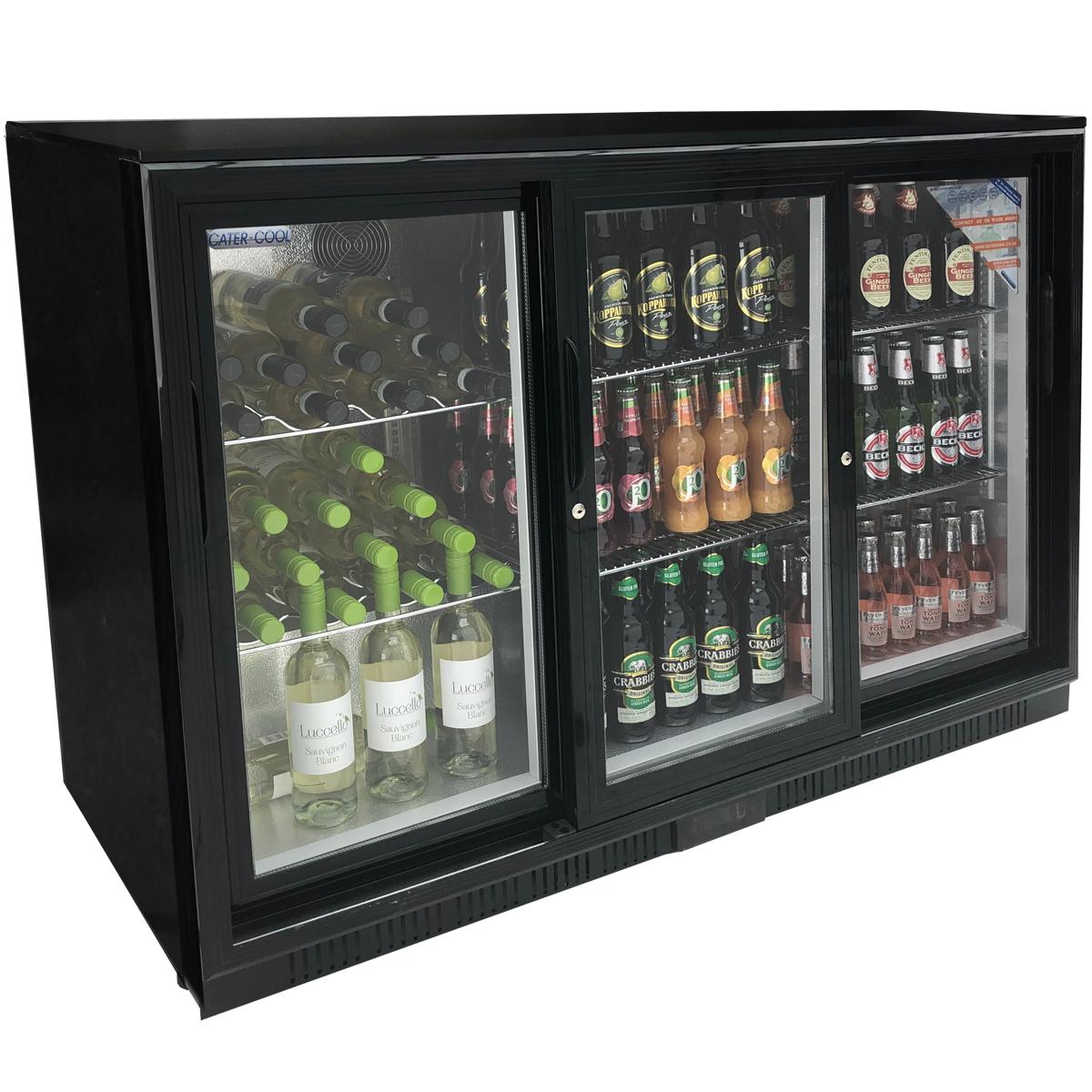 CaterCool CK1303LED Commercial Triple Sliding Door Bottle Cooler with