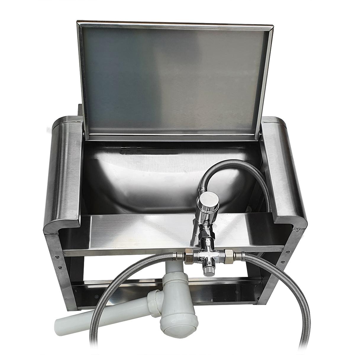 CaterWash CK8526 Stainless Steel Knee Operated Wash Basin With Soap