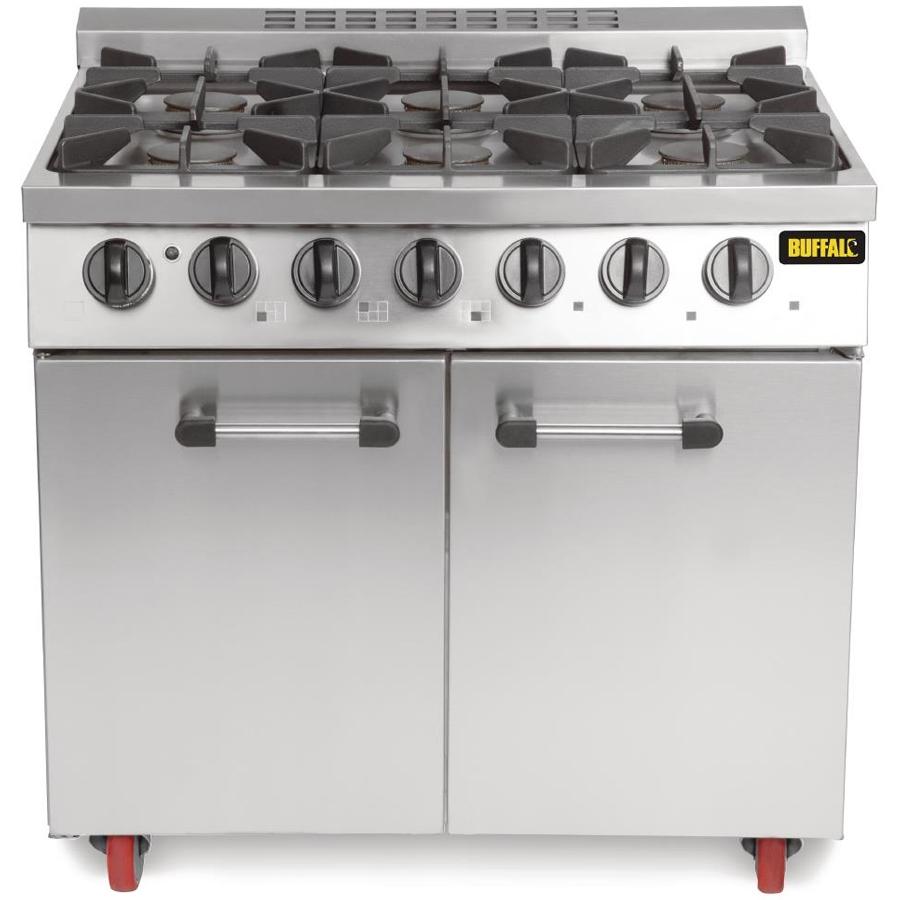 Standard Gas Oven 4 Gas Burners Black, Natural Gas ABBA Gas Range Freestanding Stove AT 101-3 Stainless Steel Table 