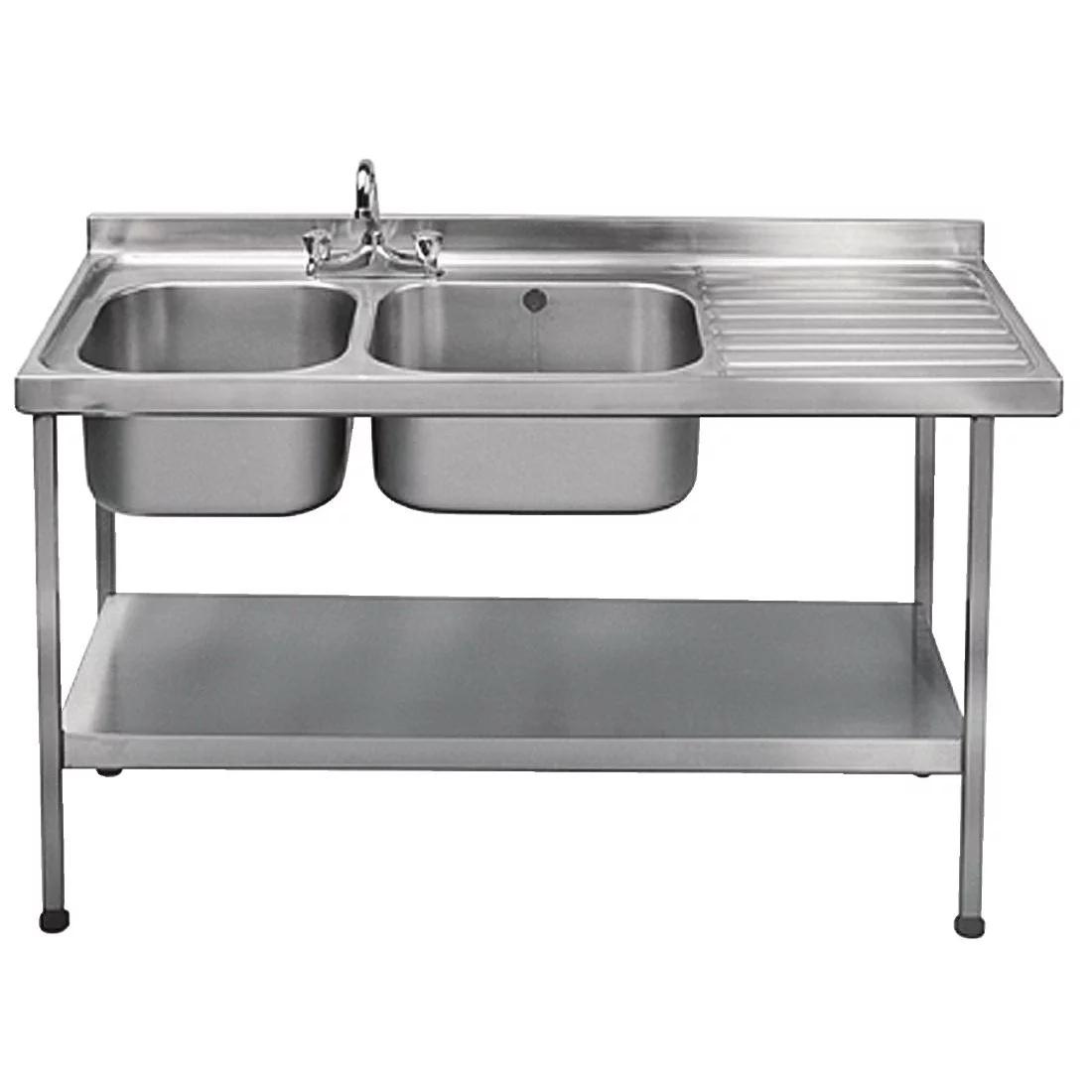 DN602 Stainless Steel Sink Double Left Hand Bowl 1500x 600mm
