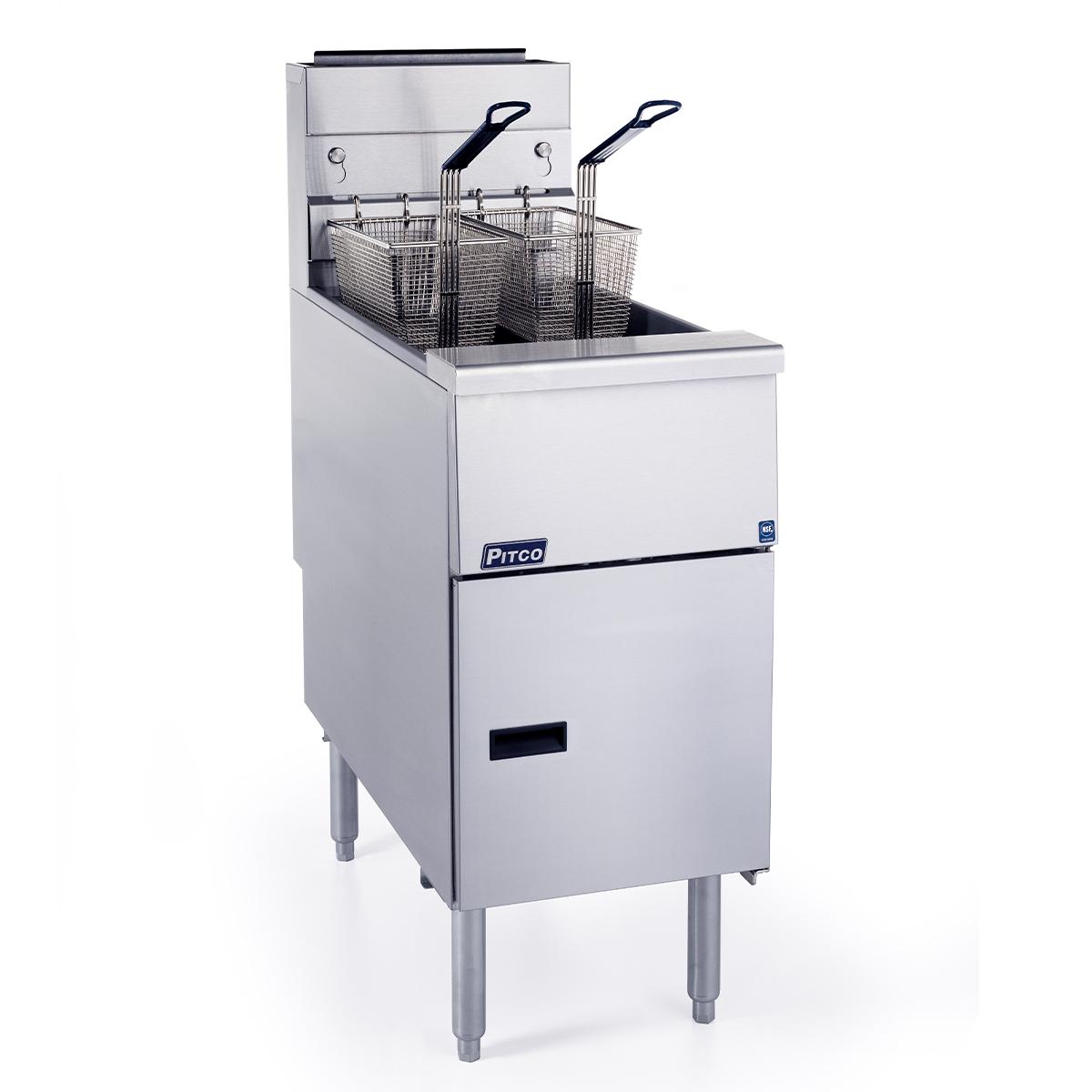 Pitco VF35 Single Tank, Twin Basket Gas Fryer 18L