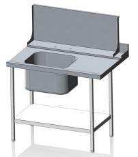 Cater-Fabs Single Bowl Inlet Sink for Passthrough Dishwashers - 745mm Deep