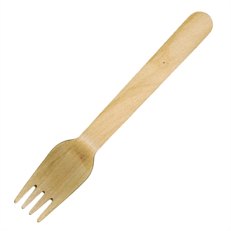 Fiesta Green CD903 Disposable Wooden Forks (Pack of 100)