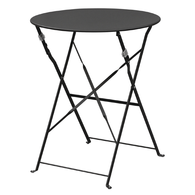 Bolero GH558 Black Pavement Style Steel Table Round 595mm