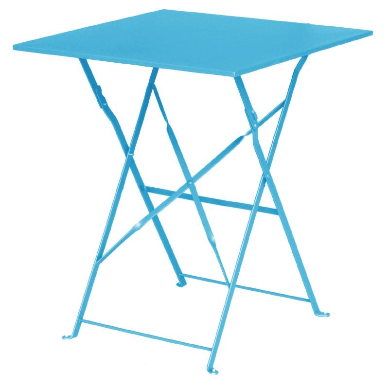 Bolero GK985 Seaside Blue Pavement Style Steel Table Square 600mm