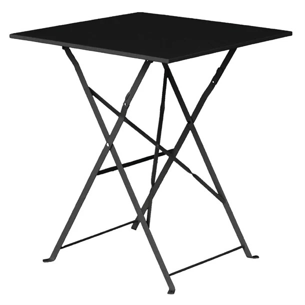 Bolero GK989 Black Pavement Style Steel Table Square 600mm