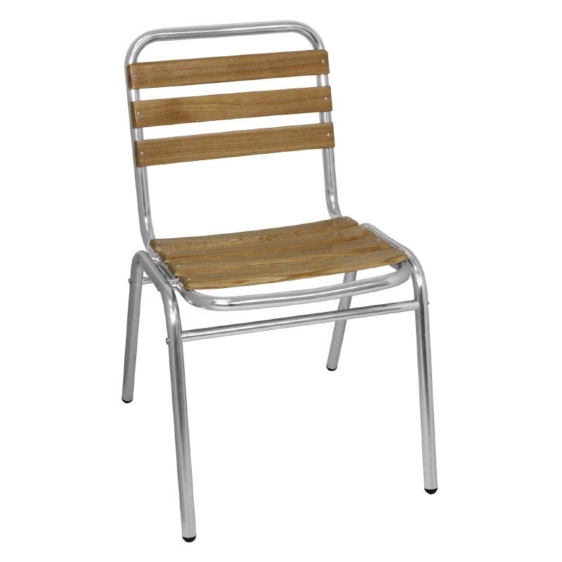 GK997 Bolero Aluminium and Ash Bistro Sidechair (Pack of 4)