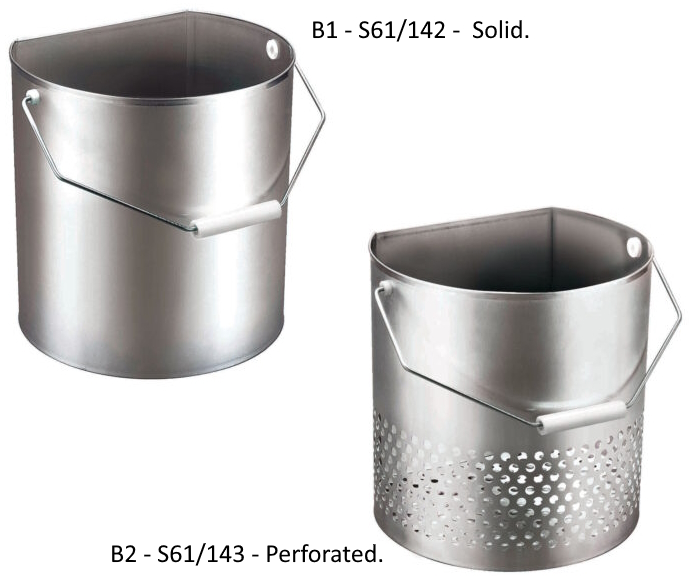 IMC CS-C1 B1 (S61/142) & B2 (S61/143) D Shaped Buckets For IMC Potato Chipper.